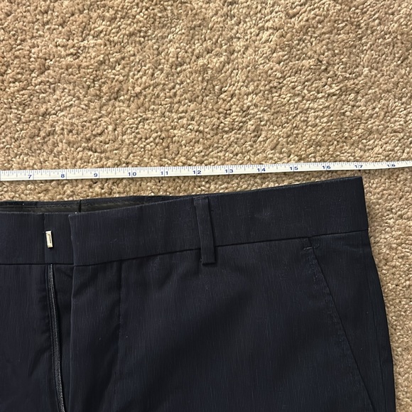 J. Ferrar Mens 32Wx32L Slim Straight Navy Blue Dress Pants - Picture 5 of 7